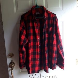 Men's red and black flannel shirt